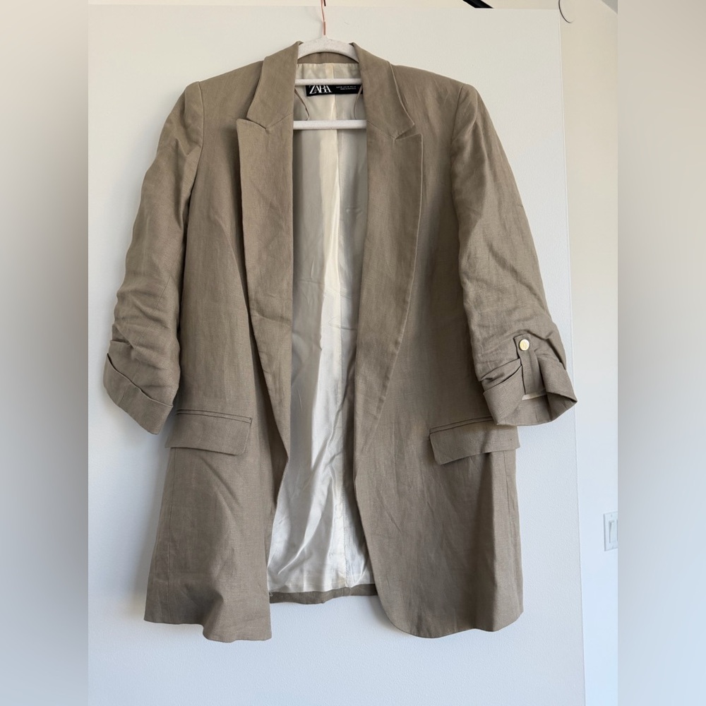 Zara Linen Blazer XS